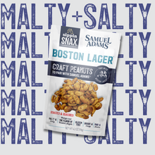 Load image into Gallery viewer, SIPPIN SNAX Samuel Adams Boston Lager Craft Peanuts 4.2 oz CASE (12 Ct)
