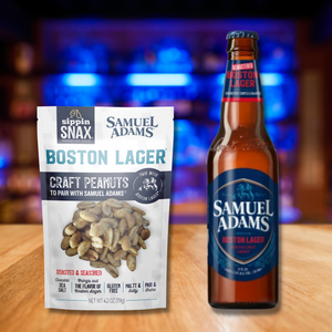 SIPPIN SNAX Samuel Adams Boston Lager Craft Peanuts 4.2 oz CASE (12 Ct)