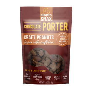 SIPPIN SNAX Chocolate Porter Craft Peanuts 4.2 oz CASE (12 Ct)